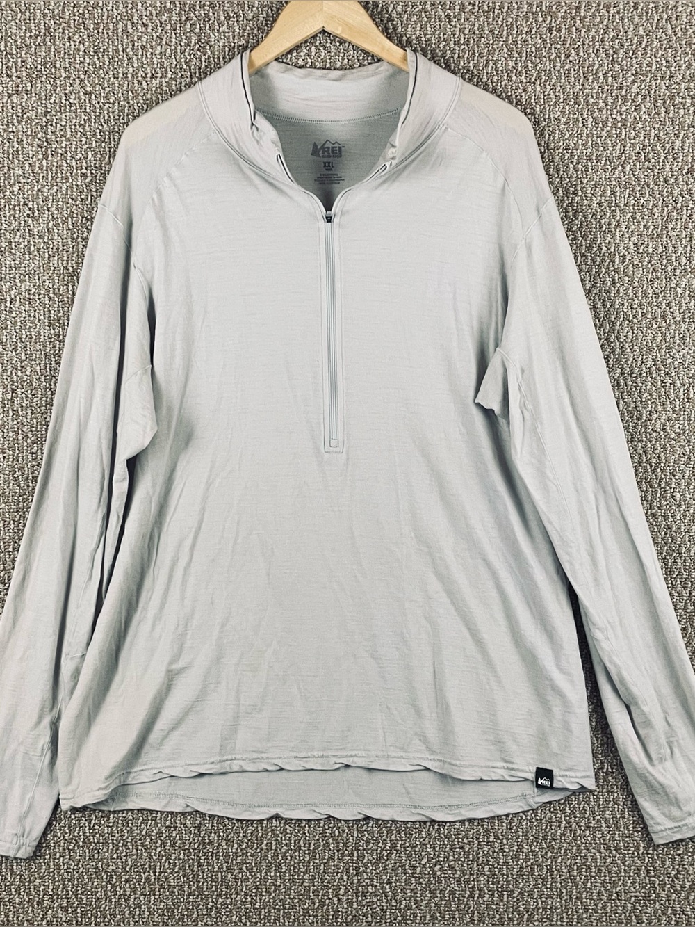 REI Co-op Pullover Men’s XXL Merino Wool 1/2 Zip Long Sleeve Base Layer T554